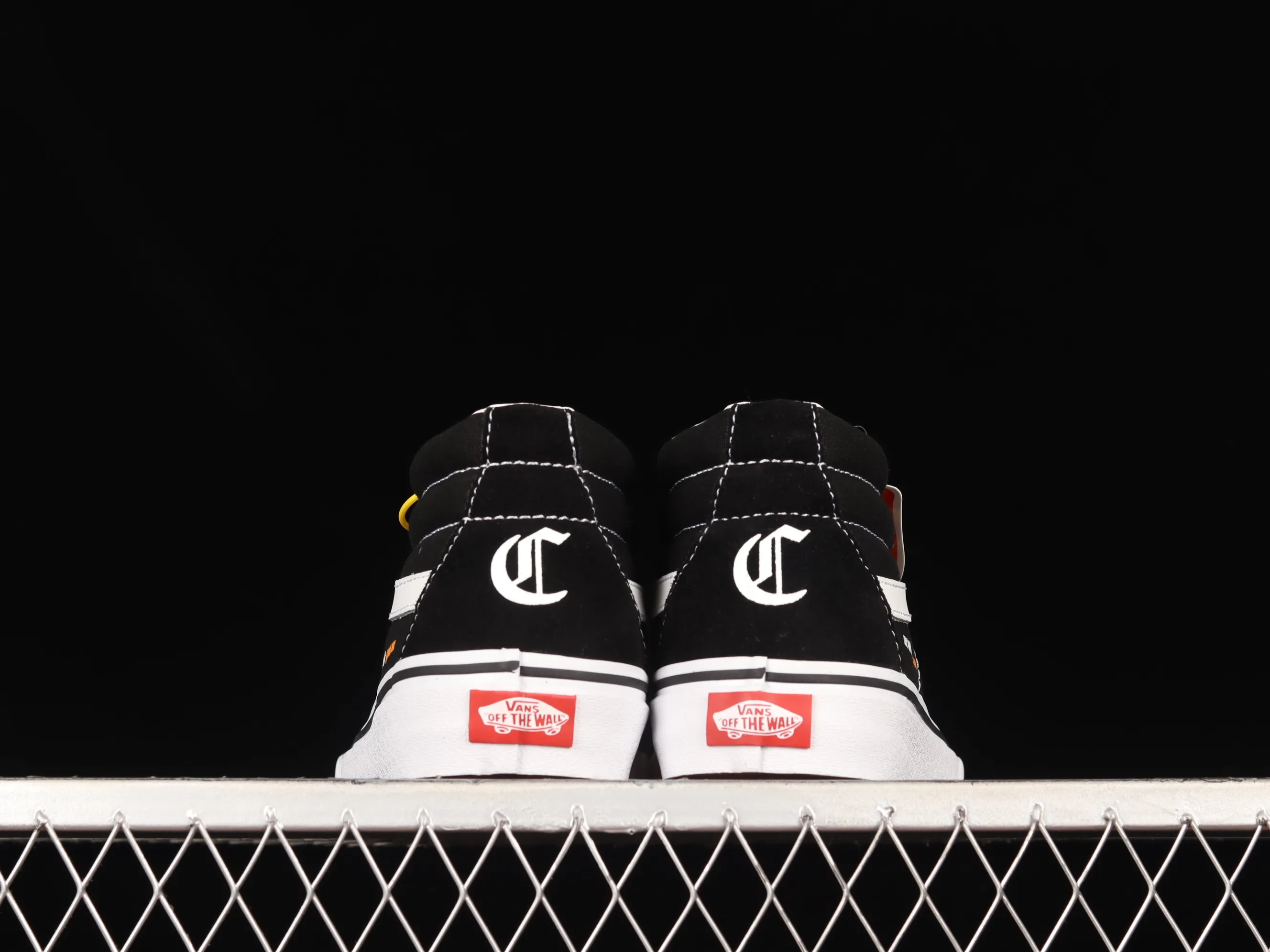 All categories Vans Vans series Vans Mid Vans China Coutie Vans x One World 2 joint limited edition black and yellow letter mid-top casual canvas shoes VN0A391F3TGT